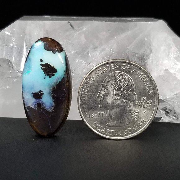 ***SOLD***Australian Boulder Opal Cab * 29.50 x 14.63 x 5.67mm - Picture 3 of 12